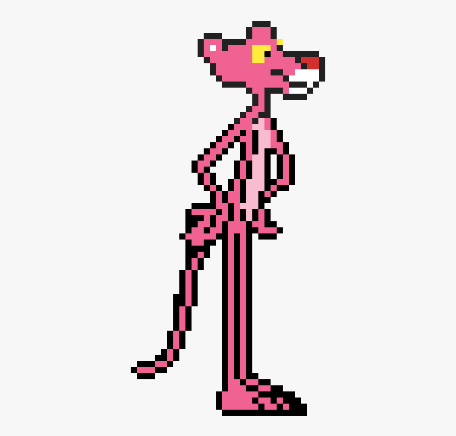 Pink Panther Pixel Art, Transparent Clipart