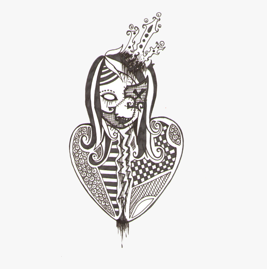 Drawn Broken Heart Gothic - Illustration, Transparent Clipart