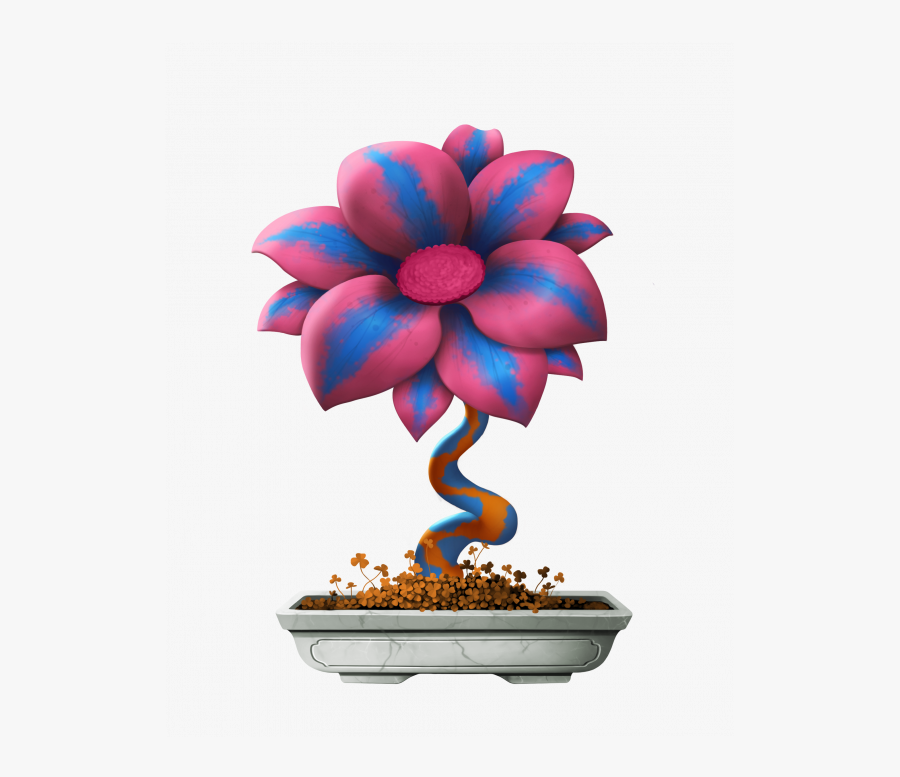 Blue Pink Panther - Crypto Flowers Png, Transparent Clipart