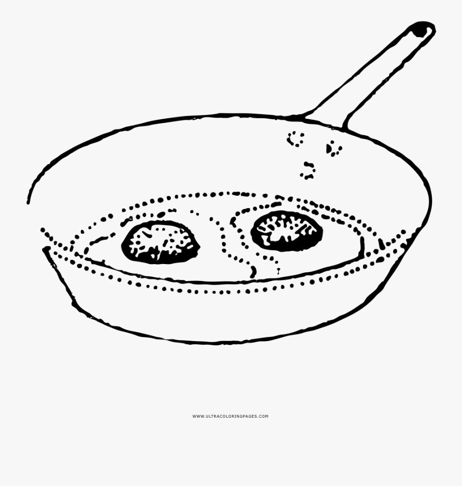 Fried Eggs Coloring Page - Sarten Con Huevos Para Colorear, Transparent Clipart