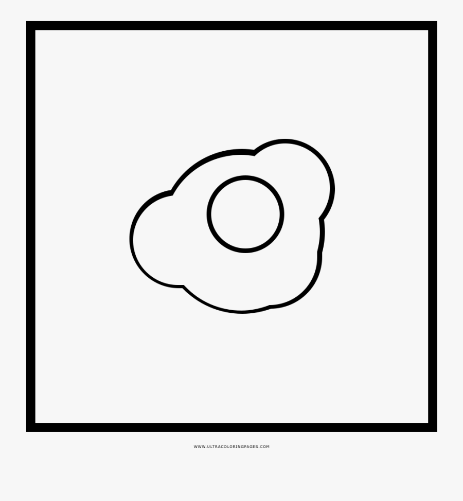 Fried Egg Coloring Page - Line Art, Transparent Clipart