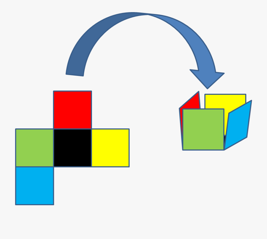 Open Cube Net Before And After - Net Of An Open Cube, Transparent Clipart