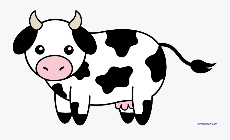 Cow Black White Clip Art - Cow Clipart, Transparent Clipart