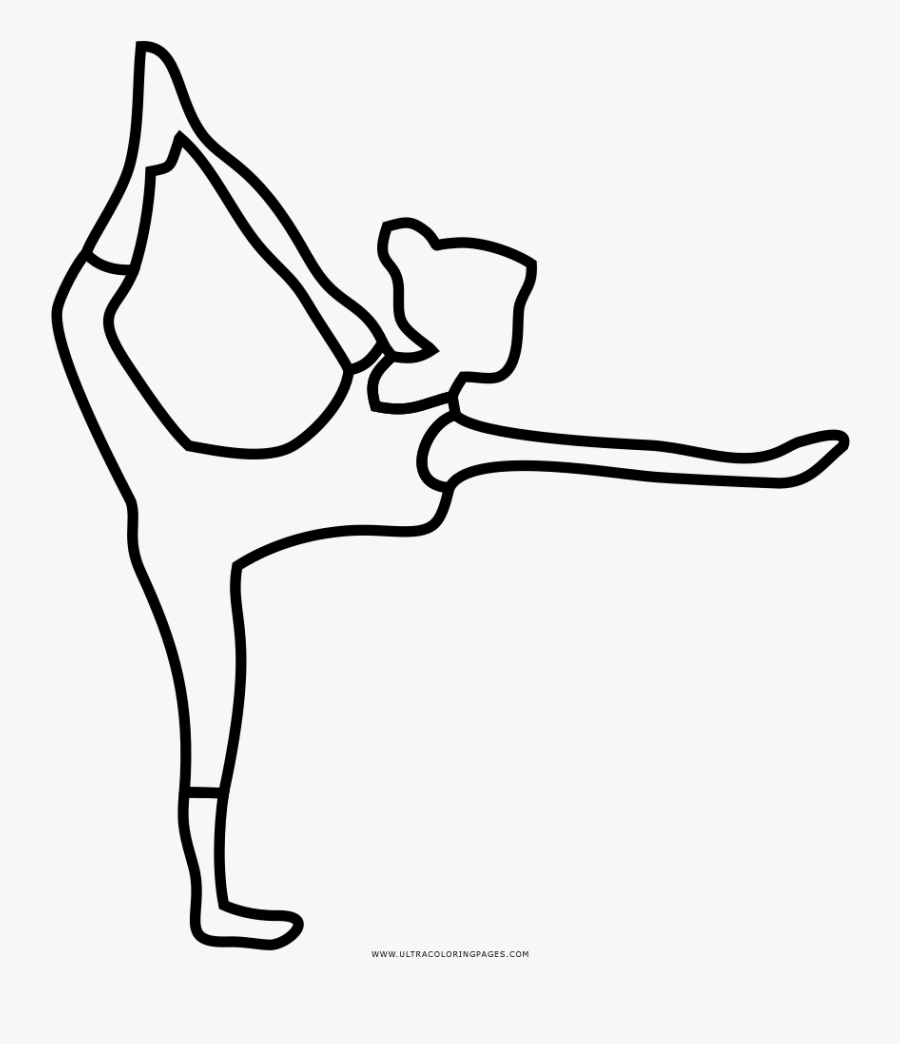 Yoga Pose Coloring Page - Line Art, Transparent Clipart