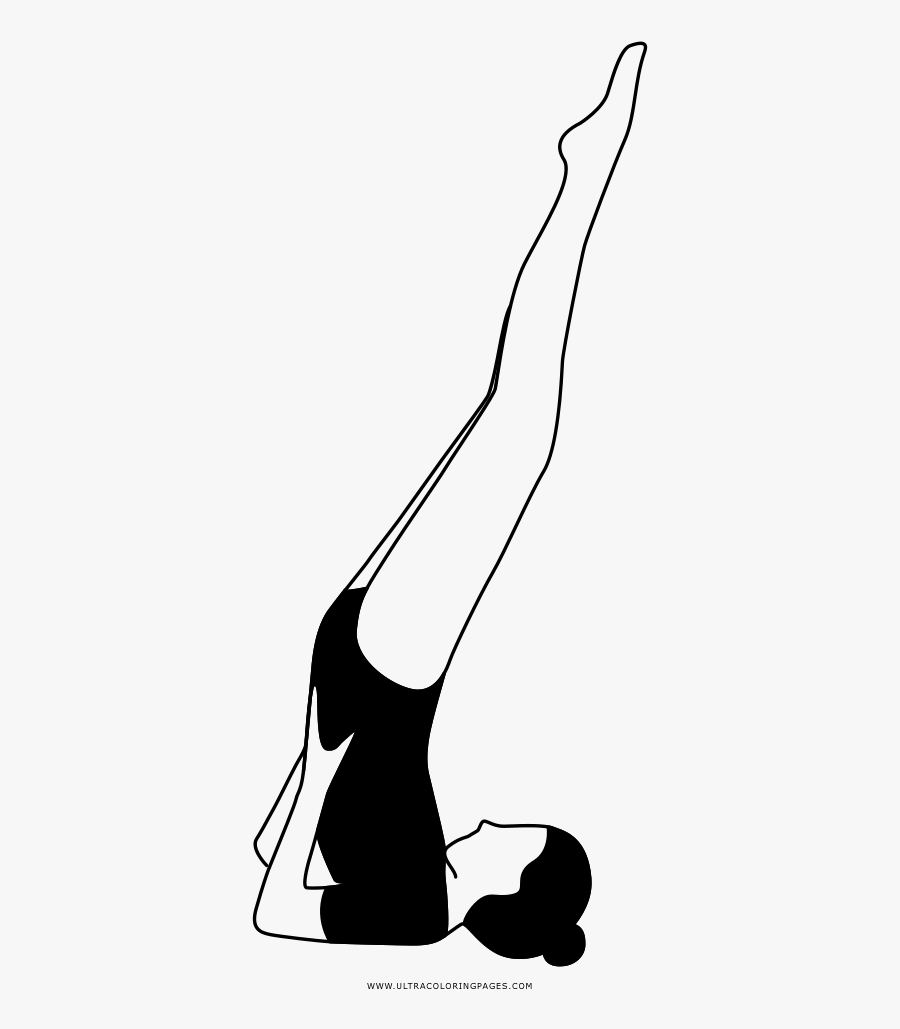 Yoga Pose Coloring Page - Illustration, Transparent Clipart