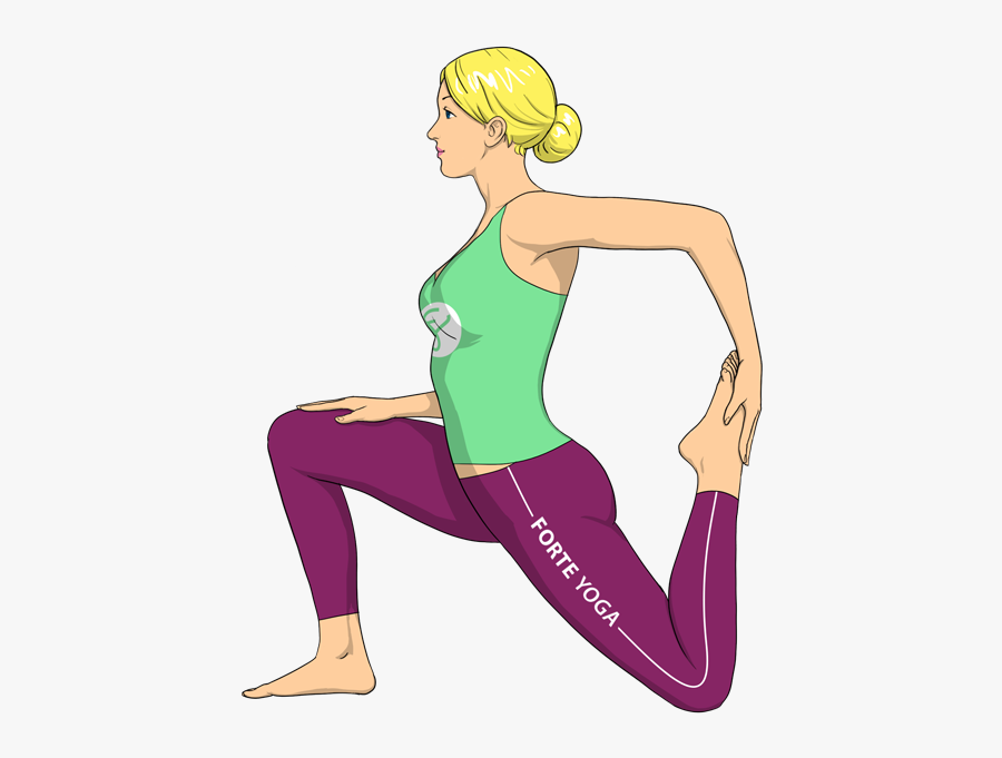 Clip Art Cute Yoga Poses - King Pigeon 2 Pose, Transparent Clipart