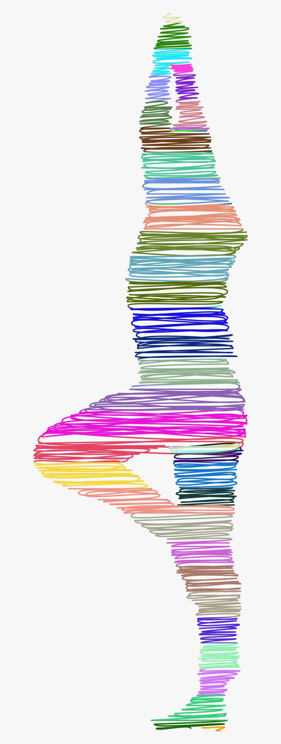 Colorful Scribbled Female Yoga Pose Minus Ground Silhouette - Yoga Poses Colored Png, Transparent Clipart