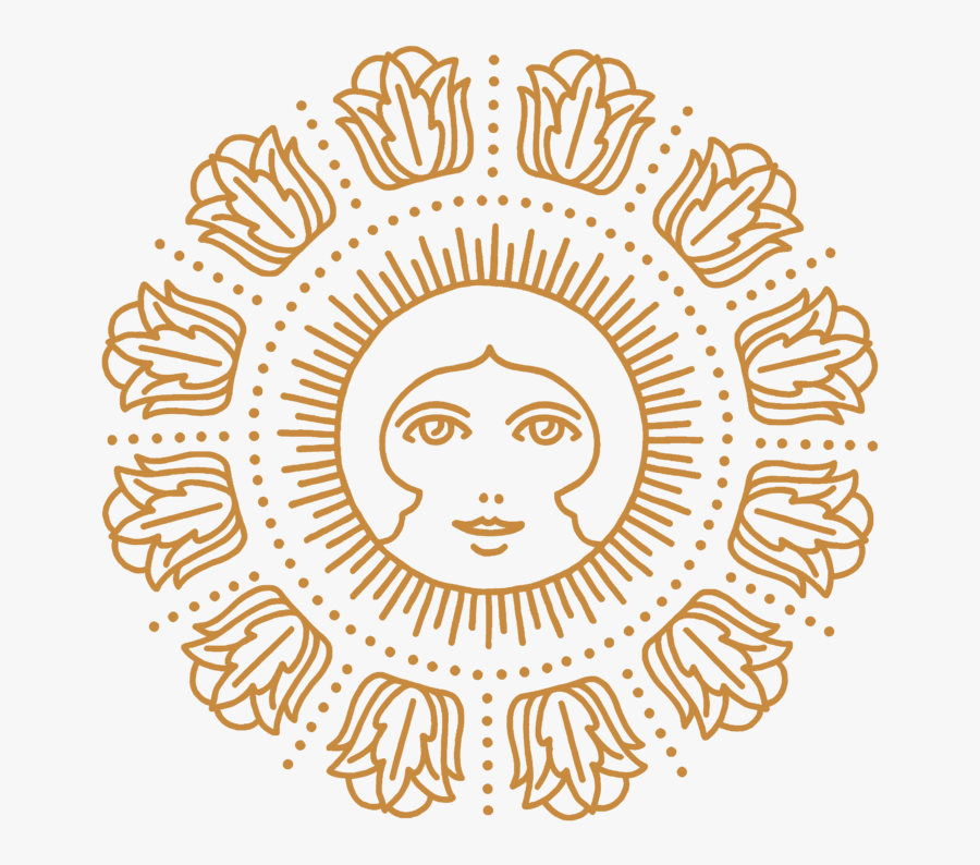 Lumos Yoga Logos Finals Cream Gold Sun Lady - Illustration, Transparent Clipart