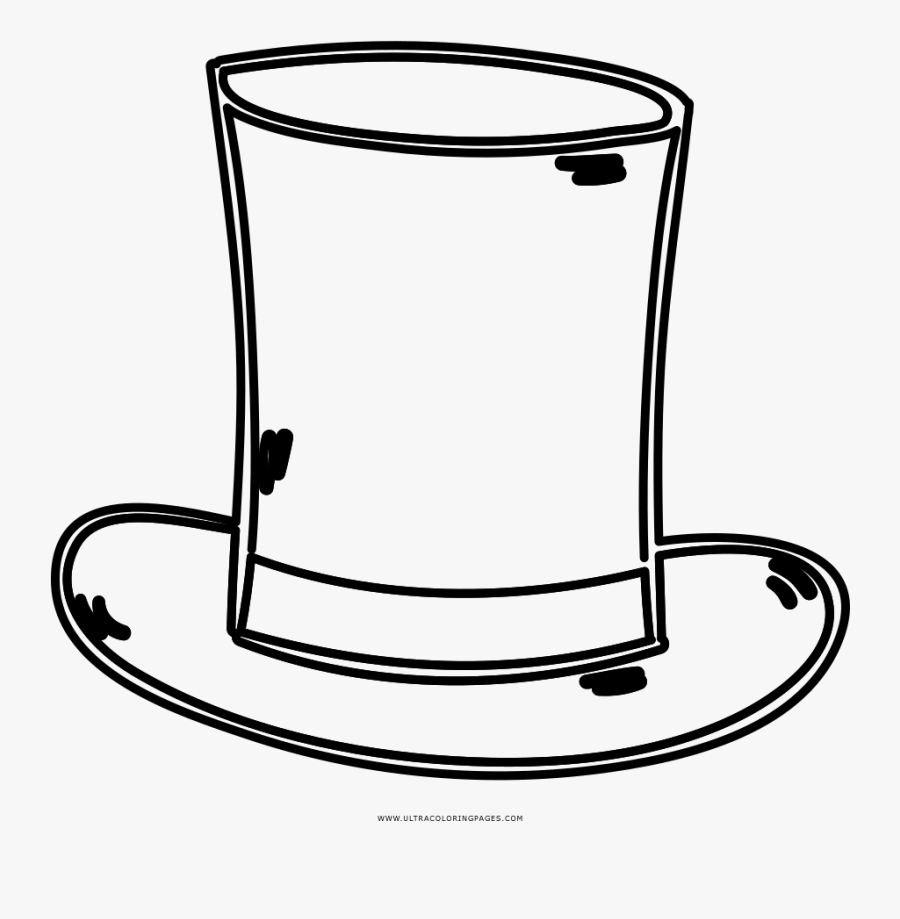 Top Hat Coloring Page - Sombrero Magico Para Colorear, Transparent Clipart
