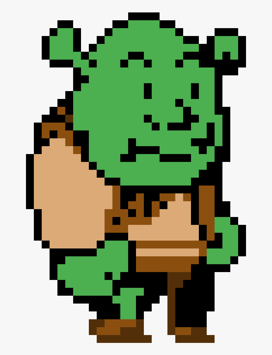 Shrek Face Pixel Art, Transparent Clipart