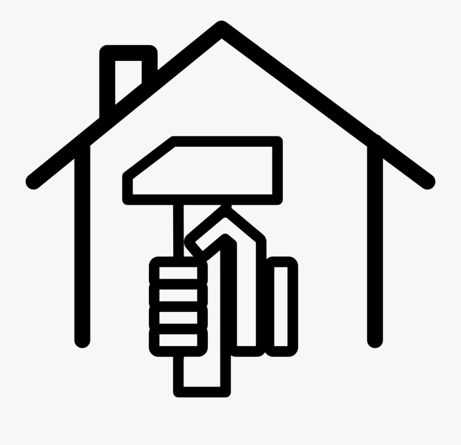 Hammer In A Hand Inside A House Comments - Painting House Clip Art, Transparent Clipart