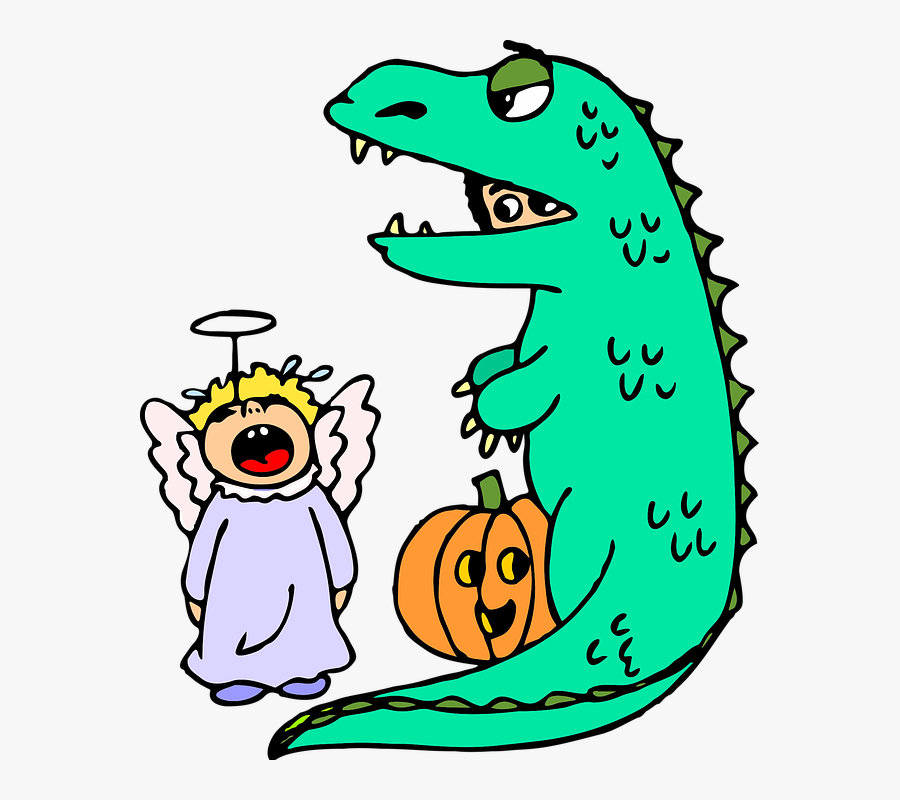 Halloween, Costume, Dinosaur, Kids, Girl, Crying, Angel - Halloween Costume, Transparent Clipart