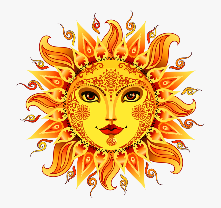 Cool Sun Face Art, Transparent Clipart