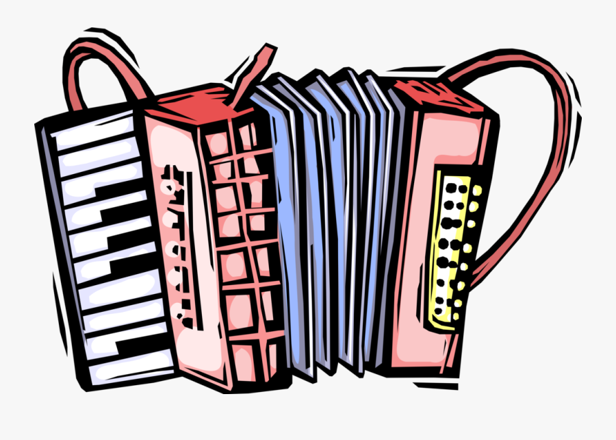 Vector Illustration Of Accordion Bellows-driven Musical, Transparent Clipart