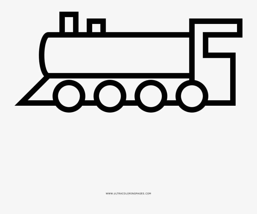 Locomotive Coloring Page - Line Art, Transparent Clipart