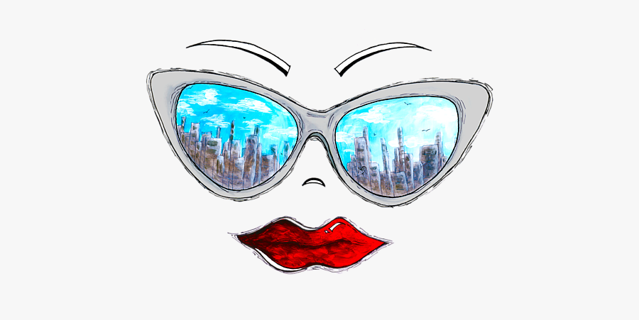 Reflection City Sunglasses Drawing, Transparent Clipart