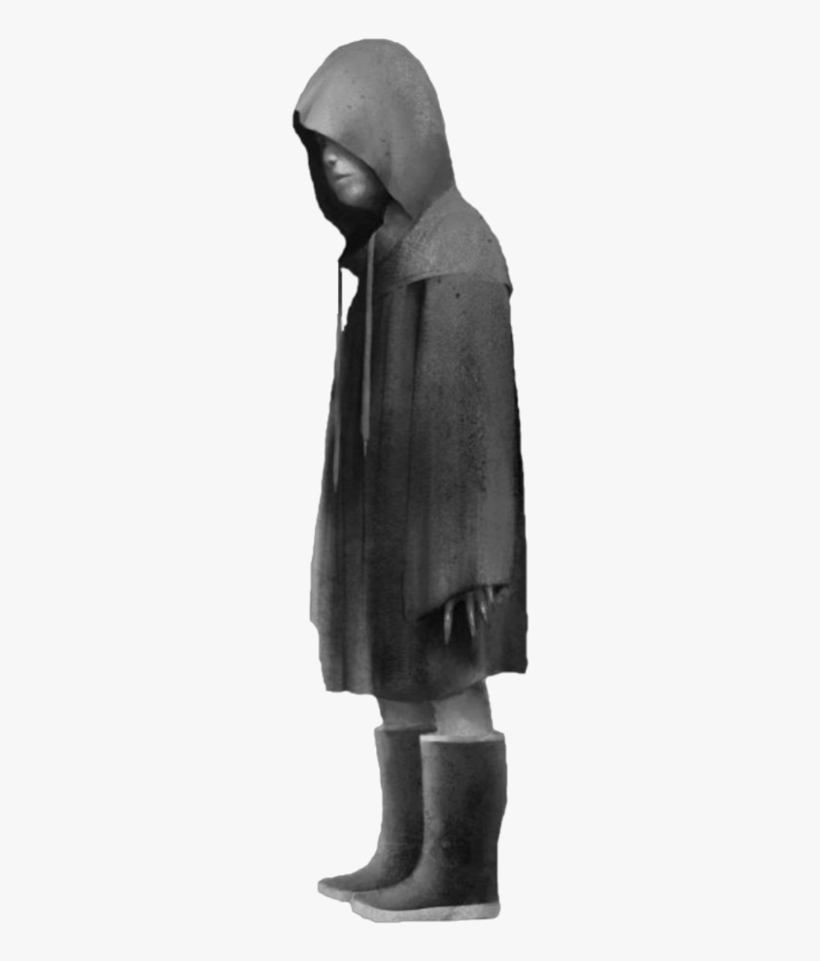 #creepy #blackandwhite #raincoat #person - Standing, Transparent Clipart
