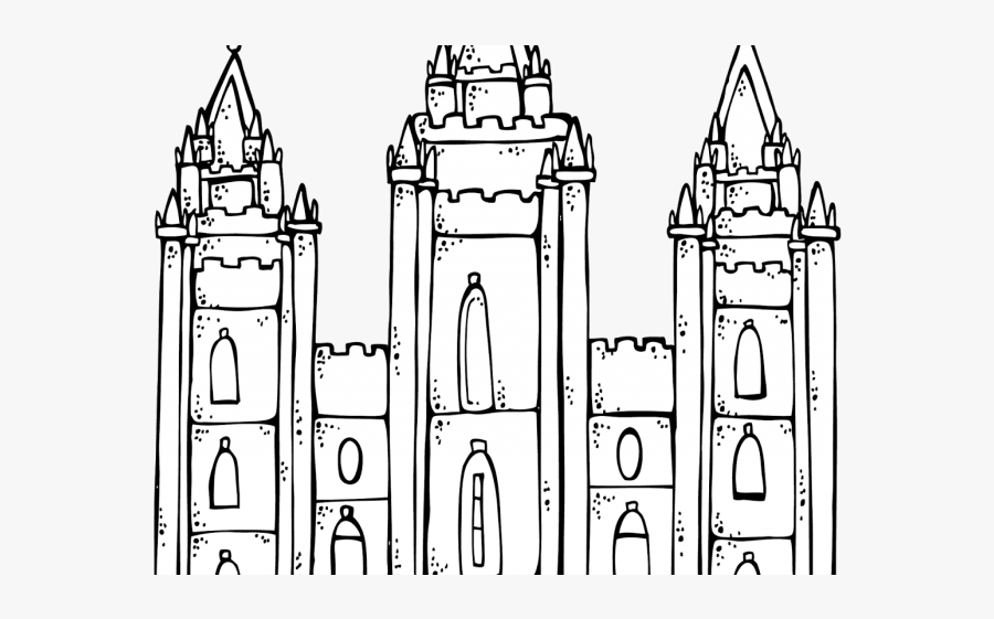 Salt Lake Temple Clipart - Salt Lake City Temple Coloring Page, Transparent Clipart