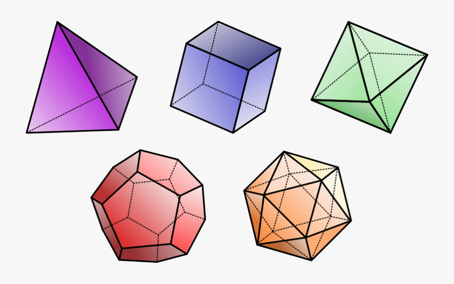 Tetrahedron 4 Faces, Cube 6 Faces, Octahedron 8 Faces, - Triangle, Transparent Clipart