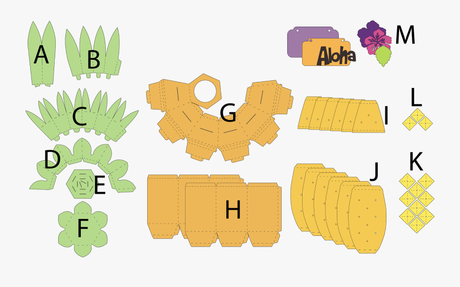 3d Pineapple Top Template, Transparent Clipart