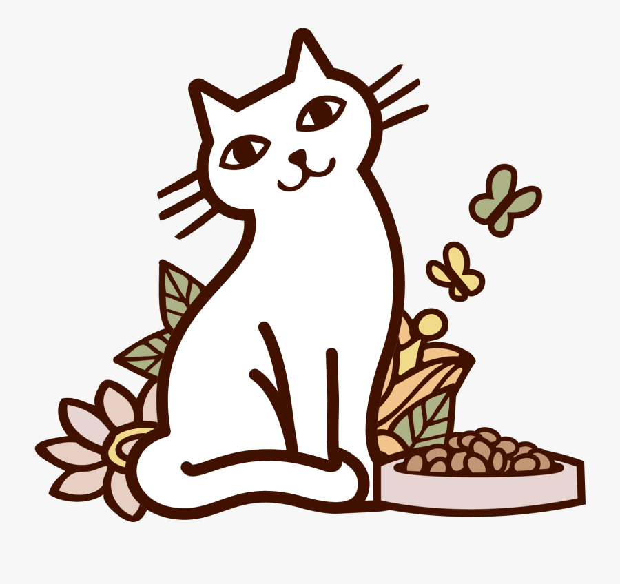 Cat Black And White Cartoon, Transparent Clipart
