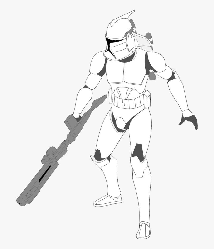 Clone Drawings Star Troopers Wars - Star Wars Drawings Clone, Transparent Clipart