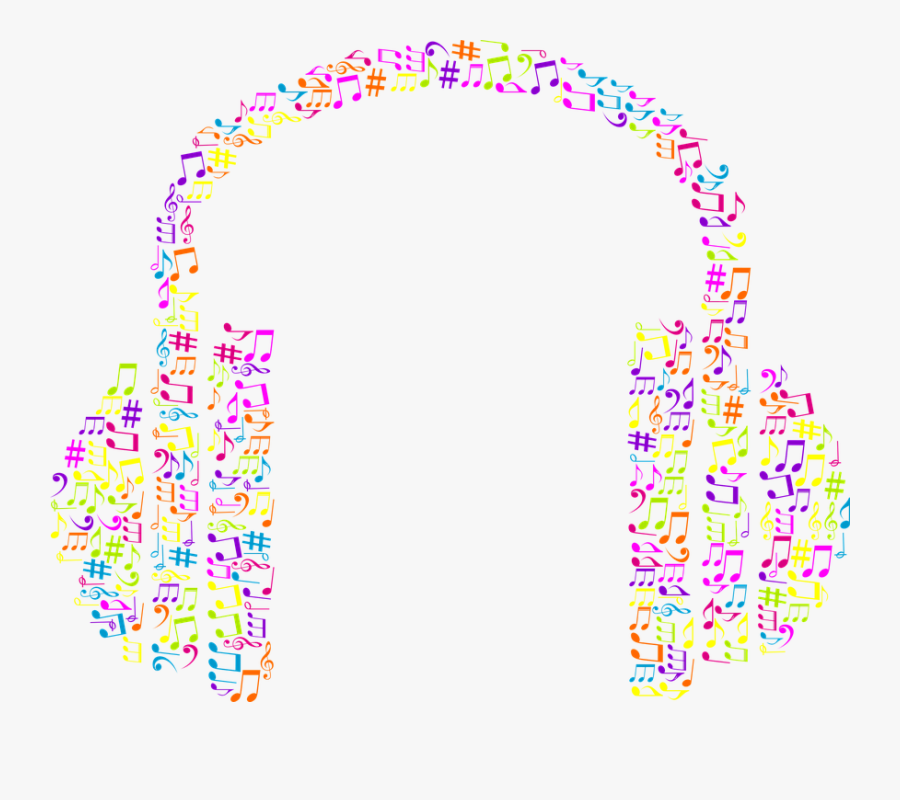 Abstract, Art, Audio, Aural, Ear, Headphones, Hearing - Background With Music Notes, Transparent Clipart