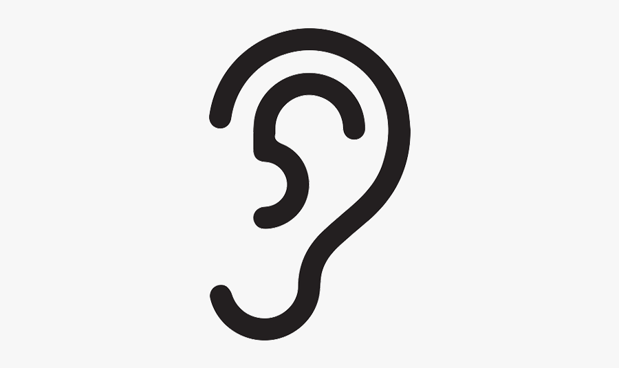 Ear Icon Black And White, Transparent Clipart