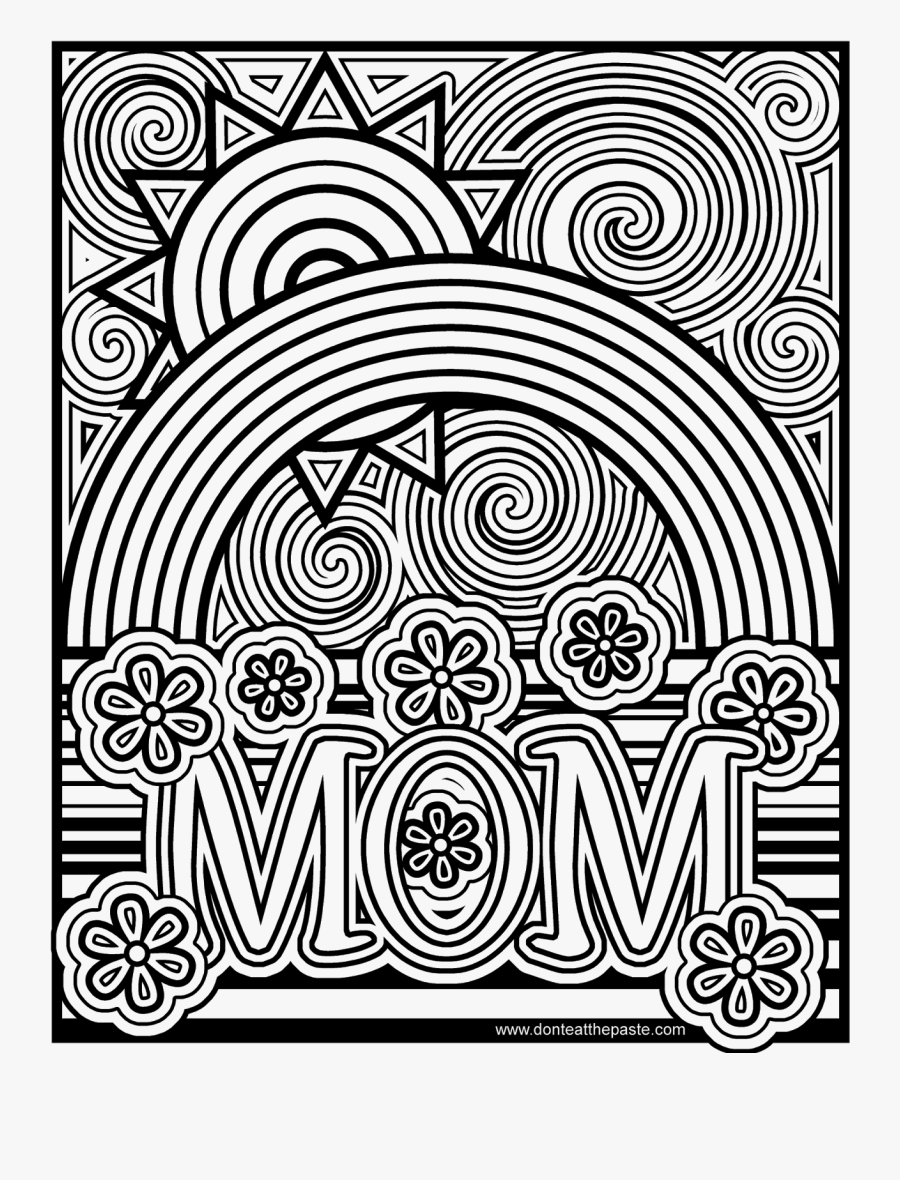 Coloring Mom Coloring Page - Coloring Book, Transparent Clipart
