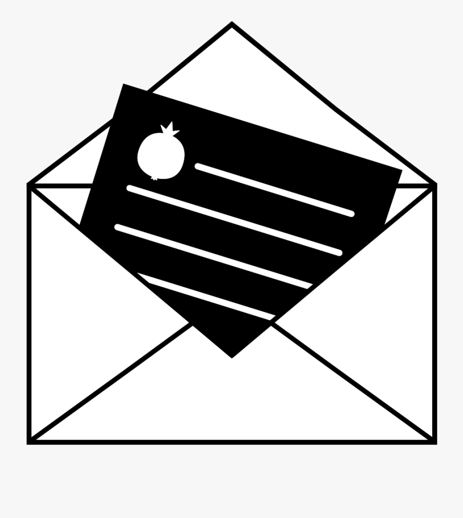 Happy New Year Icon Black - Envelope Black And White, Transparent Clipart