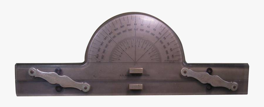 1944 Wwii Parallel Ruler & Protractor, U - Protractor, Transparent Clipart