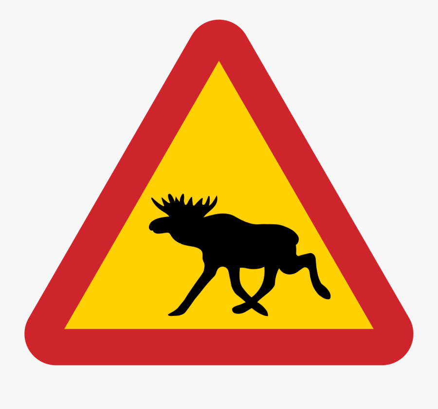 Sweden Road Sign A10 - Slippery Road Symbol, Transparent Clipart