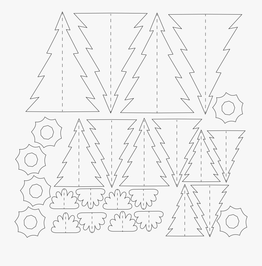 Clip Art Paper Cut Out Templates - Line Art, Transparent Clipart