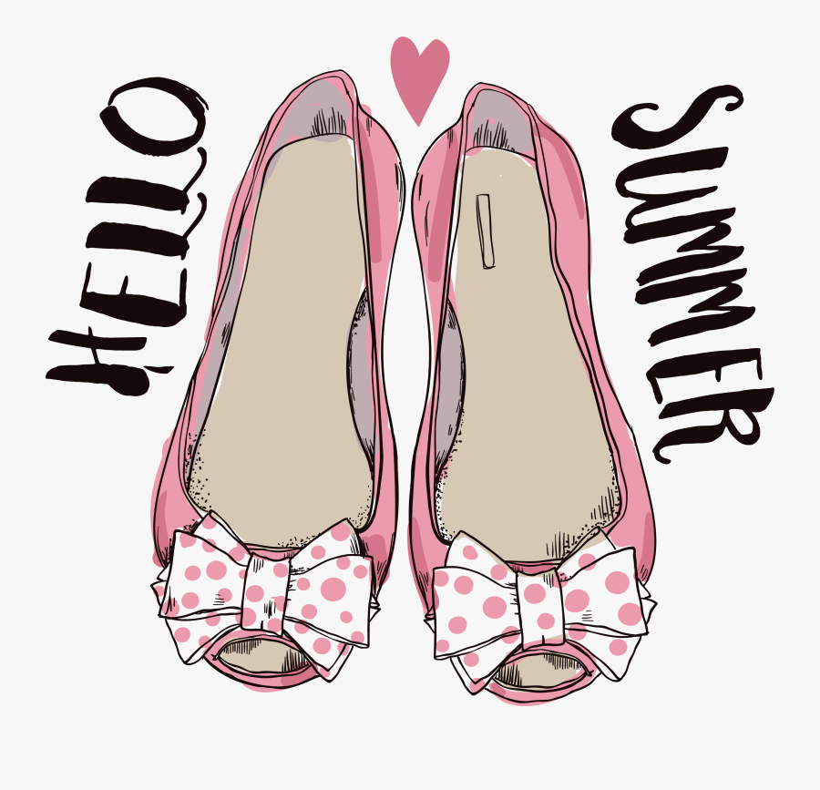 Ballet Vector Drawn - Pair Of Pink Shoes Cartoon, Transparent Clipart