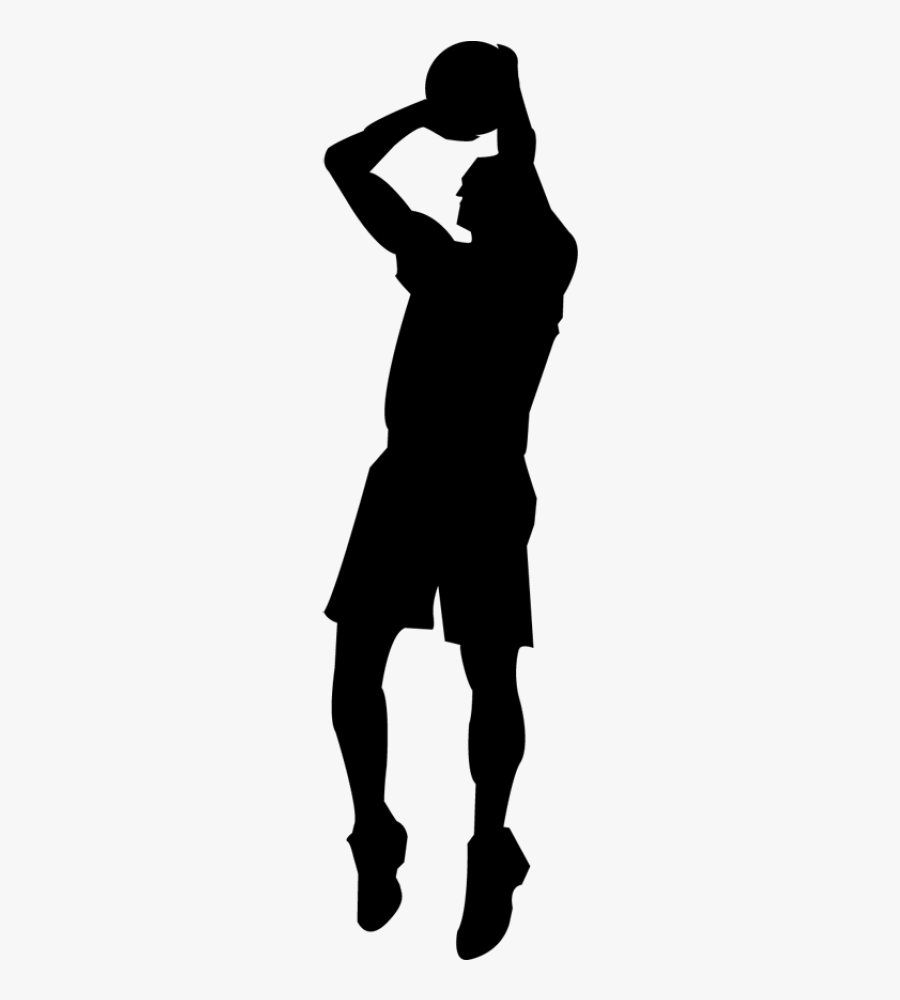 Shooting Basketball Player Silhouette, Transparent Clipart
