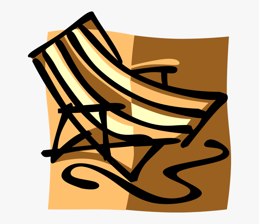 Vector Illustration Of Lawn Or Deck Chair Or Beach, Transparent Clipart
