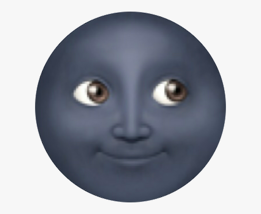 #moon #black #browneyes #emoji #face #night #lookslucky - Black Moon Emoji Png, Transparent Clipart