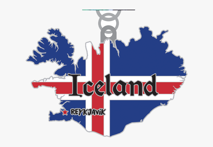 Iceland Map And Flag, Transparent Clipart