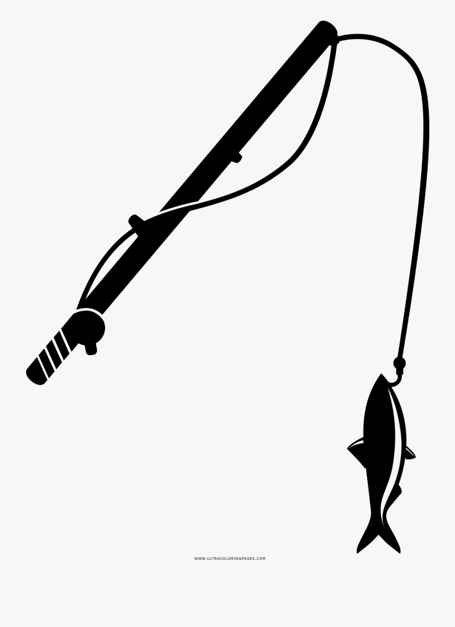 Fishing Rod Coloring Page , Free Transparent Clipart