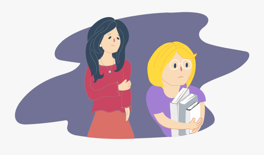 Girl Holding School Books Looking Worried With Concerned - Psychological Stress, Transparent Clipart