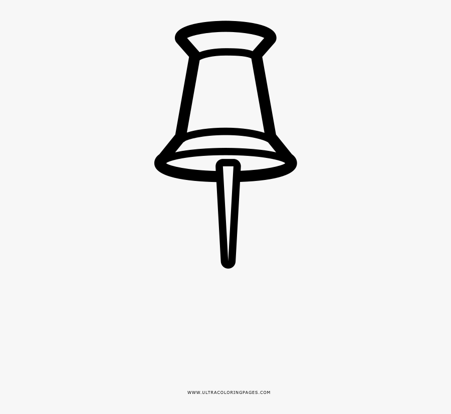 Push Pin Coloring Page - Coloring Picture Of Pin, Transparent Clipart