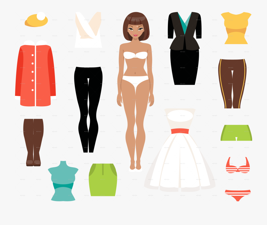 Paper Doll And A - Dress Paper Doll Png, Transparent Clipart