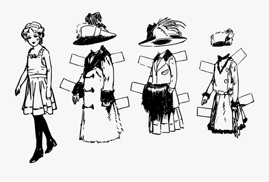 Art,monochrome Photography,costume - Paper Doll Transparent, Transparent Clipart