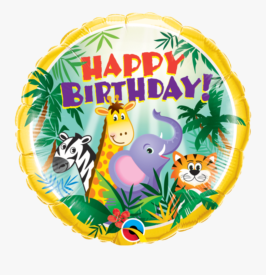 18 - Happy Birthday Safari Animals, Transparent Clipart