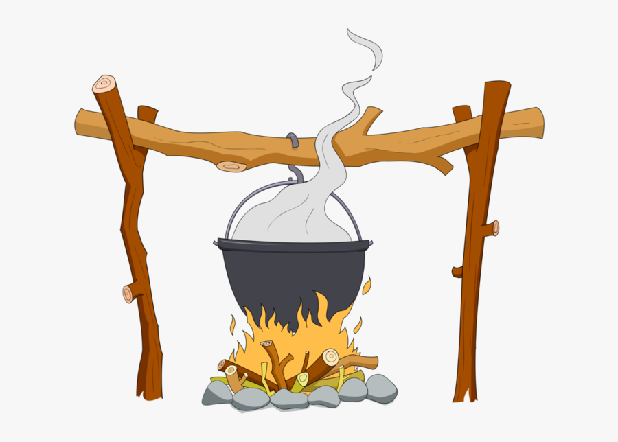 Cooking Food Wood Fire Cartoon, Transparent Clipart