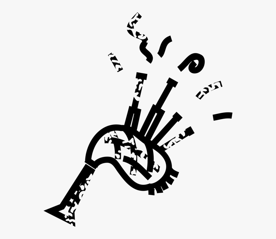 Vector Illustration Of Scottish Highland Bagpipes Musical - Instrumentos De Percusión Y Viento, Transparent Clipart