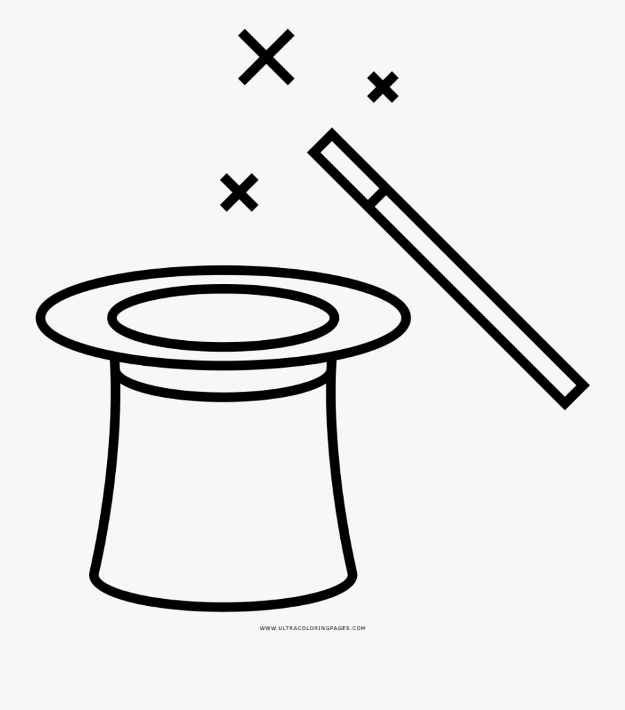 Magic Hat Coloring Page, Transparent Clipart