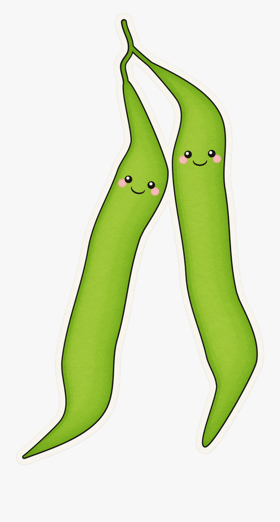 Cute Green Bean Clipart - Cartoon Green Bean Clipart, Transparent Clipart