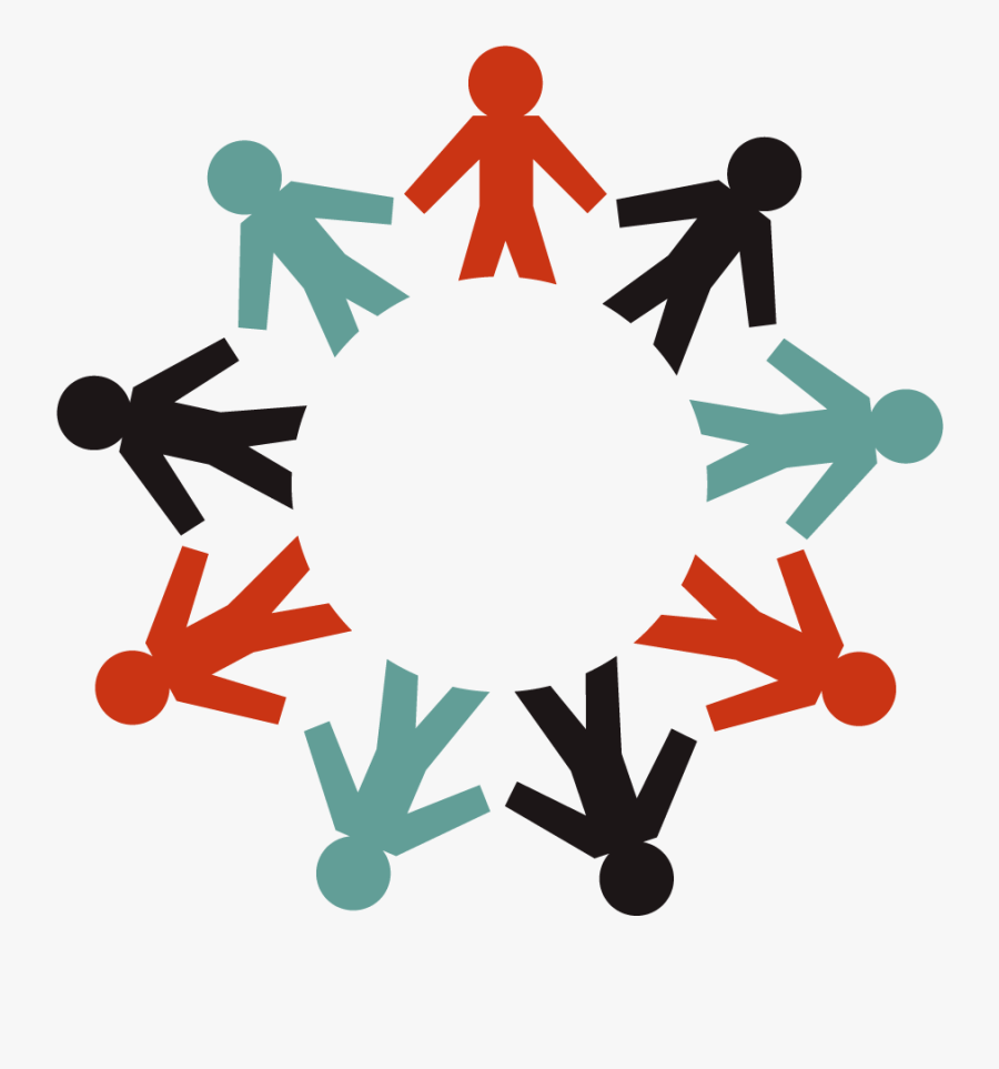 Human Paper Holding Hands Circle, Transparent Clipart