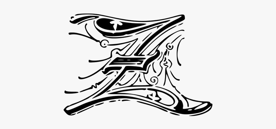 Z Decorative Letter - Illustration, Transparent Clipart